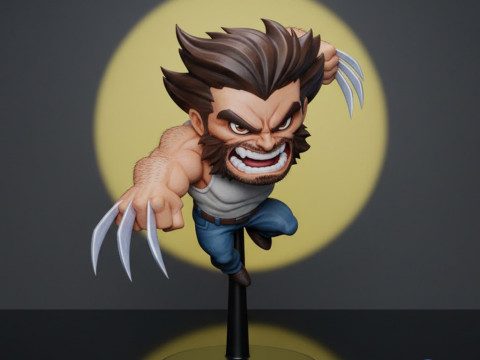 ダイナミックなちびクズリのアクション 3Dプリントモデル