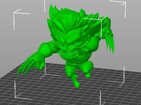 Dynamic Chibi Wolverine Action 3D Print Model
