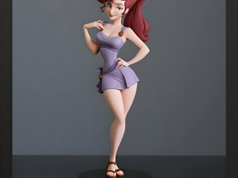 Megara Meg dari Hercules - Model Cetak 3D Multi-Bagian Model Cetak 3D