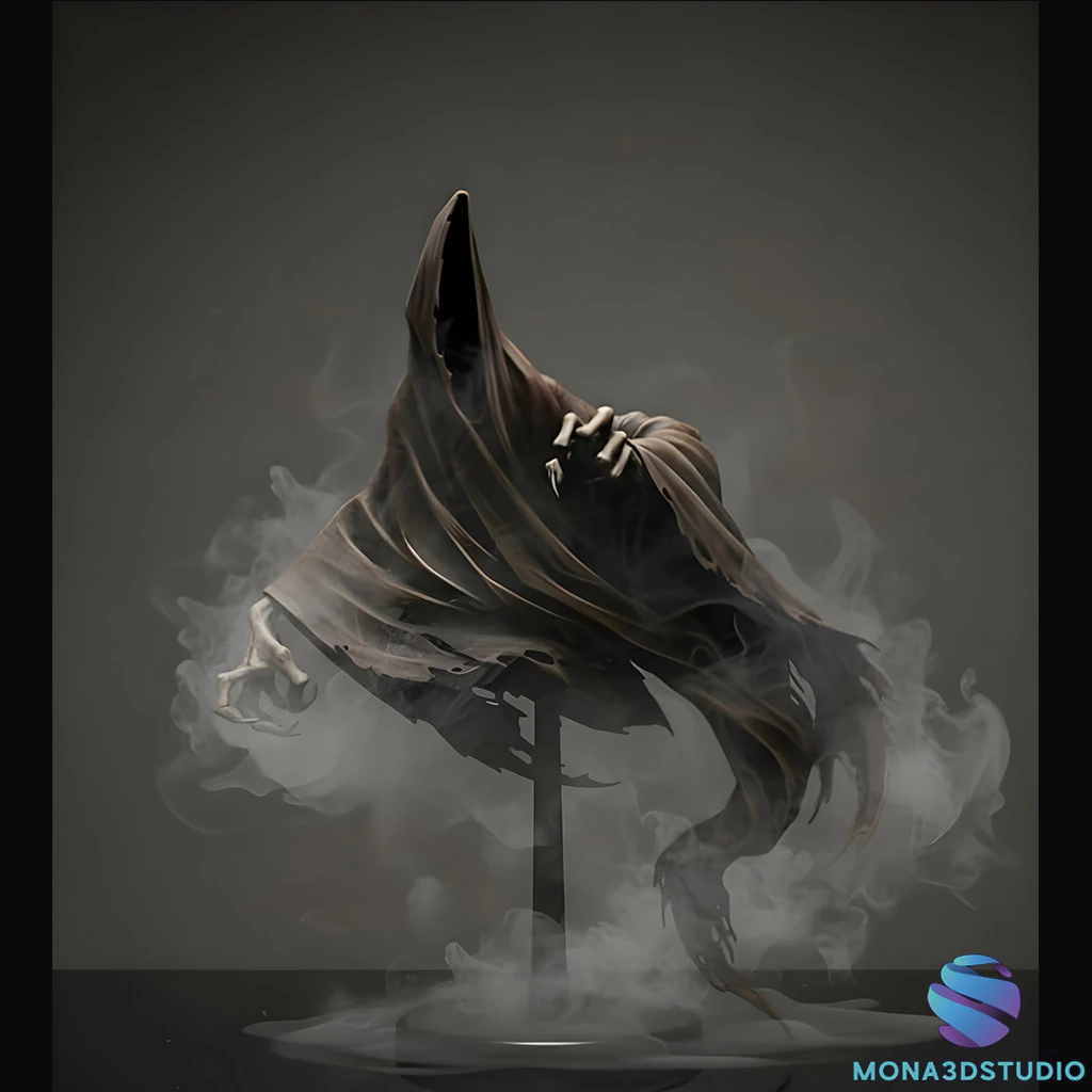Azkaban Dementor 3D STL Model - Harry Potter Single Figure Statue 3D Print Model .c4d .max .obj .3ds .fbx .stl .blend 