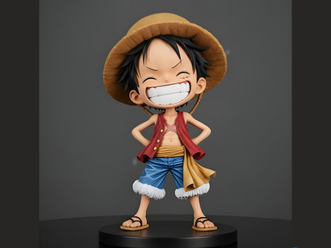 Luffy Chibi STL - Model Cetak Resin 3D Model Cetak 3D
