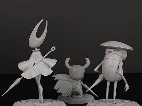 Hollow Knight STL Conjunto Caballeros de Hallownest Modelo de impresión 3D