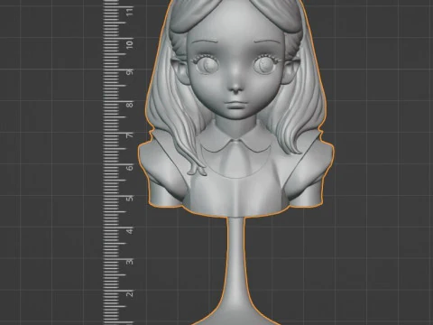 Alice in Wonderland STL Bust 3D Print Model