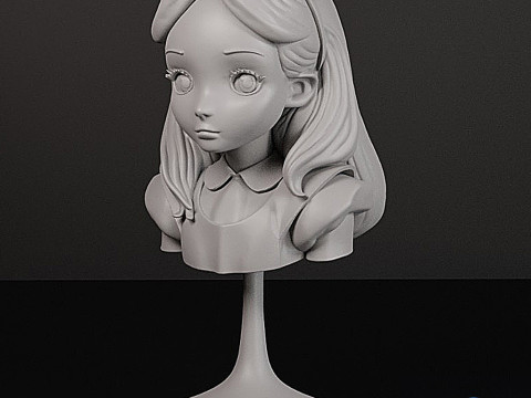 Аліса в країні чудес STL Бюст 3D Принт Модель