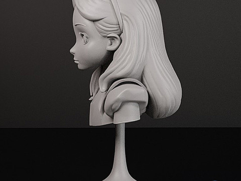 Аліса в країні чудес STL Бюст 3D Принт Модель