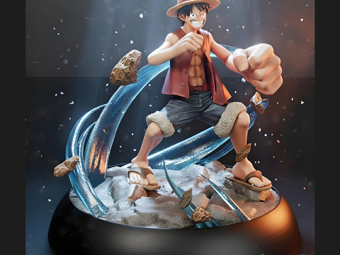 STLジオラマ モンキー・D・ルフィ ギアセカンドバトル 18パーツ 3Dプリントモデル