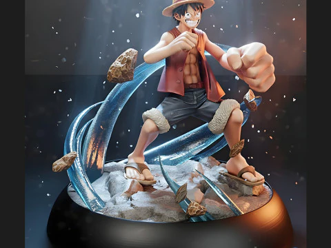 STL 立体模型 蒙奇&middot;D&middot;路飞 - Gear Second Battle 18 零件 3D 打印模型