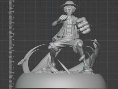 STL Diorama Monkey D Luffy - Gear Pertempuran Kedua 18 Bagian Model Cetak 3D
