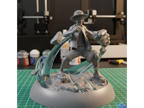 STL Diorama Monkey D Luffy - Gear Pertempuran Kedua 18 Bagian Model Cetak 3D