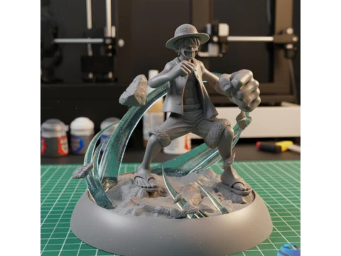 STL Diorama Monkey D Luffy - Gear Second Battle 18 Parts 3D Print Model