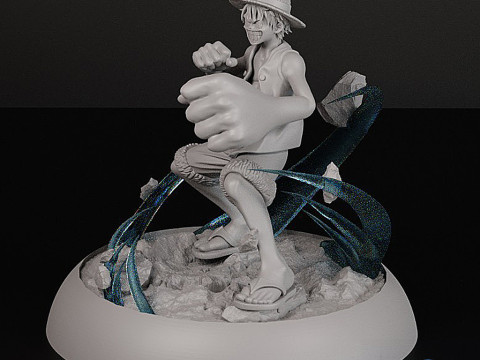 STL Diorama Monkey D Luffy - Gear Pertempuran Kedua 18 Bagian Model Cetak 3D