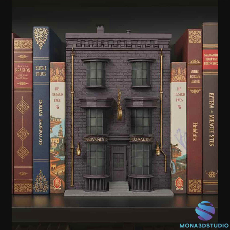 जादू की छड़ी की दुकान बुकएंड स्प्लिट 3D प्रिंट मॉडल .c4d .max .obj .3ds .fbx .stl .blend