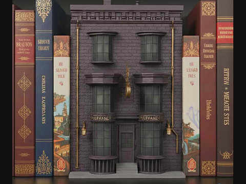 Fermalibri diviso Magic Wand Shop - Licenza commerciale Modello di stampa 3D