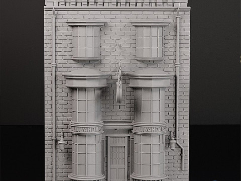 जादू की छड़ी की दुकान बुकएंड स्प्लिट 3D प्रिंट मॉडल