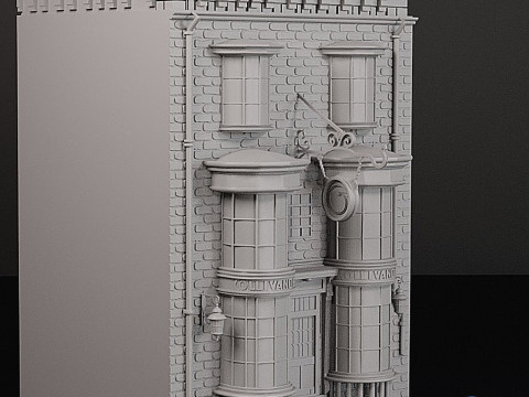 जादू की छड़ी की दुकान बुकएंड स्प्लिट 3D प्रिंट मॉडल