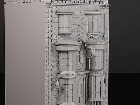 Magic Wand Shop Bookend Split 3D Print Model