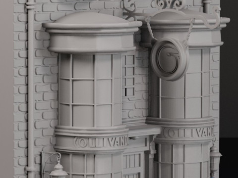 जादू की छड़ी की दुकान बुकएंड स्प्लिट 3D प्रिंट मॉडल