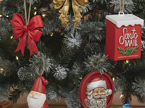 Christmas Tree Ornament 3D Set 3D Print Model