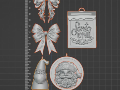 3D-набор елочных украшений 3D Принт Модель