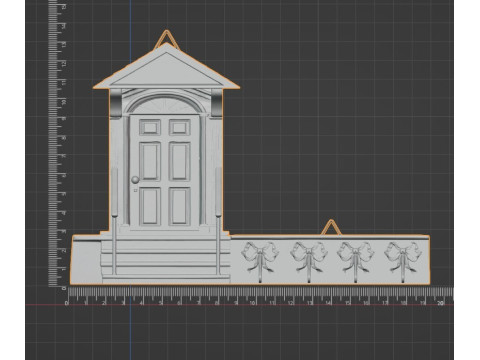 Wooden House Entryway Wall Key Holder 3D Print Model