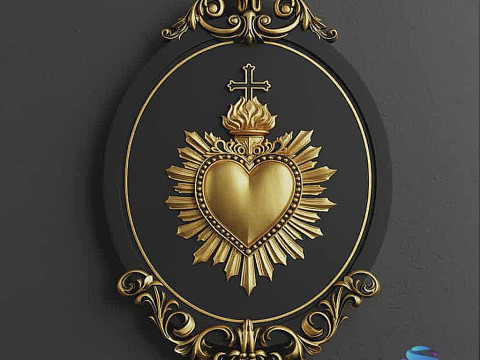 セイクリッドハートバロックフレーム3D 3Dプリントモデル