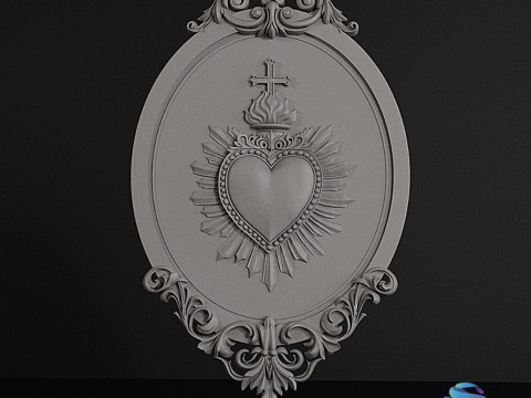 Cadre baroque du Sacré-Cœur modèle 3D Modèles 3D en vedette