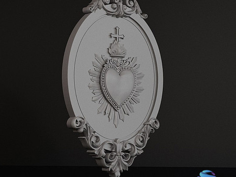 Cadre baroque du Sacré-Cœur modèle 3D Modèles 3D en vedette