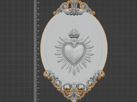 Cadre baroque du Sacré-Cœur modèle 3D Modèles 3D en vedette