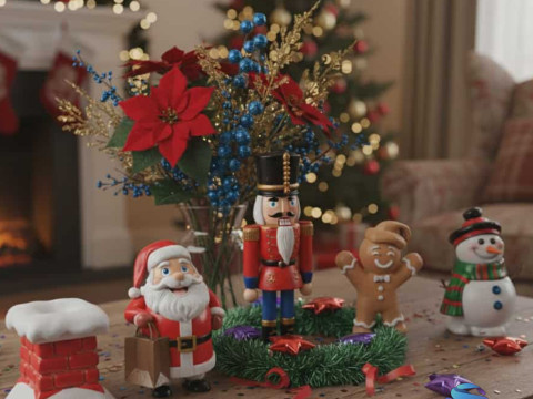 Set 5 Model Dekorasi Natal 3D yang Dapat Dicetak Model Cetak 3D