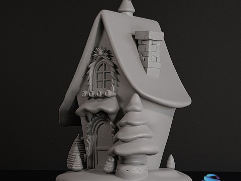 魔法圣诞小屋 3D 可打印装饰品 - 12 厘米 3D 打印模型