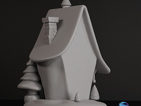 魔法圣诞小屋 3D 可打印装饰品 - 12 厘米 3D 打印模型