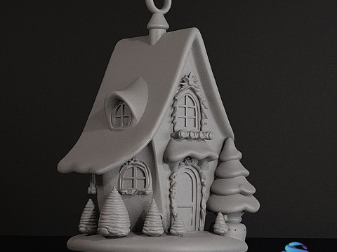 魔法圣诞小屋 3D 可打印装饰品 - 12 厘米 3D 打印模型