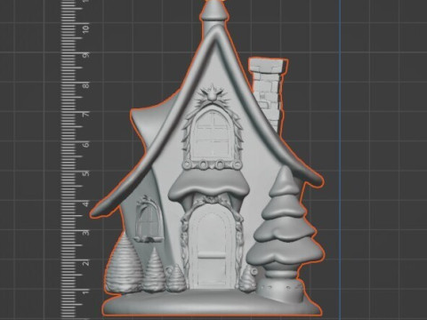 魔法圣诞小屋 3D 可打印装饰品 - 12 厘米 3D 打印模型
