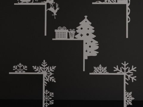 Set de 5 adornos navideños para rincones Modelo de impresión 3D