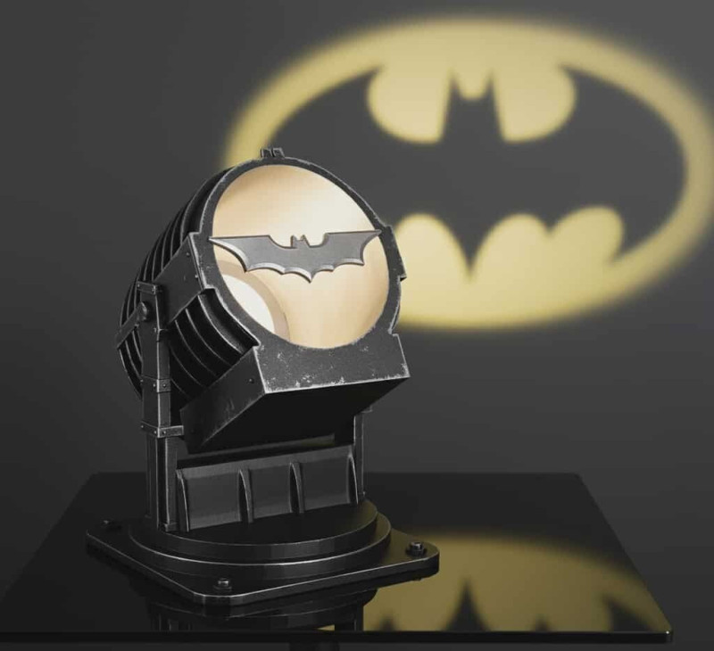 Bat-Signal プロジェクター 3 パーツ事前サポート 3Dプリントモデル .c4d .max .obj .3ds .fbx .stl .blend 