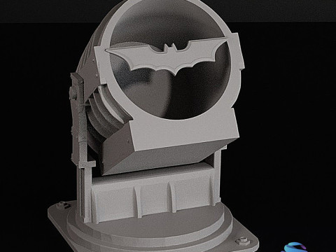 Bat-Signal プロジェクター 3 パーツ事前サポート 3Dプリントモデル