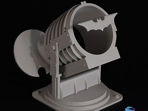 Bat-Signal プロジェクター 3 パーツ事前サポート 3Dプリントモデル