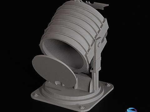 Bat-Signal プロジェクター 3 パーツ事前サポート 3Dプリントモデル