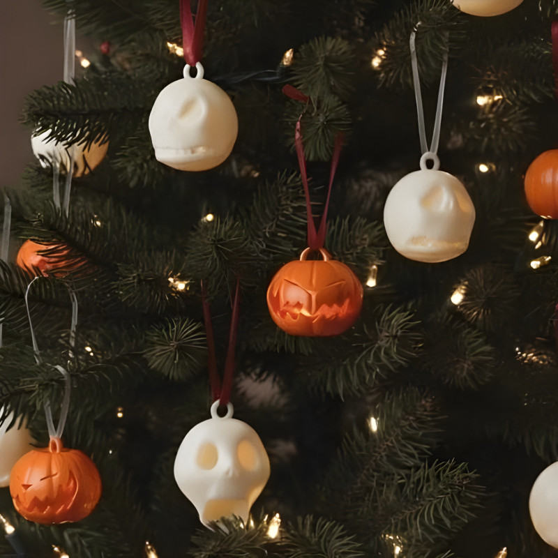 ジャック・スケリントン 3D プリントモデルセット - 球形のクリスマスツリーオーナメント 11 個 3Dプリントモデル .c4d .max .obj .3ds .fbx .stl .blend 