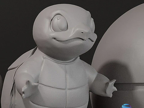 Squirtle Pokeball Display Stand 3D Print Model STL 3D Print Model