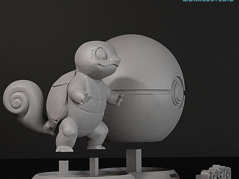 Stand Layar Pokeball Tupai Model Cetak 3D STL Model Cetak 3D