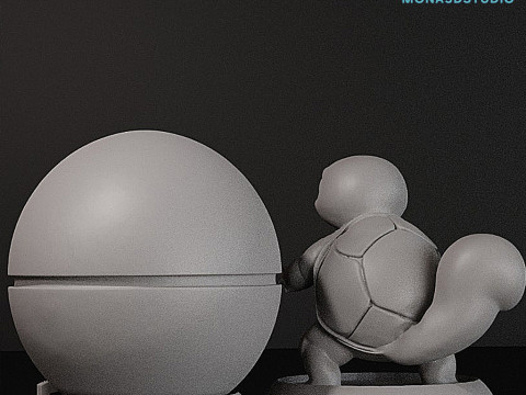 Stand Layar Pokeball Tupai Model Cetak 3D STL Model Cetak 3D