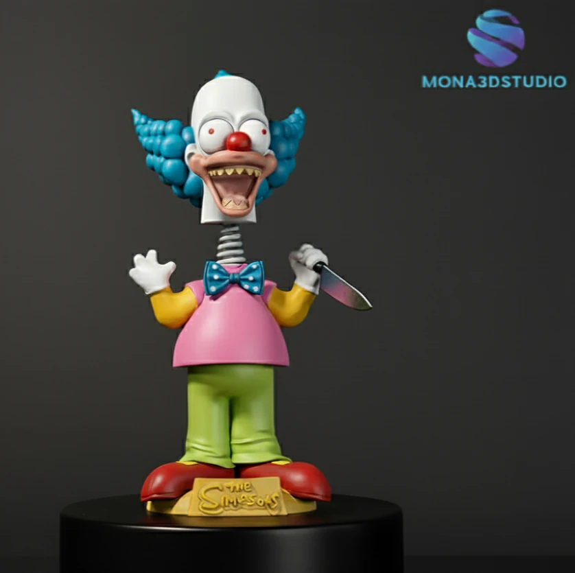Krusty the Clown Bobblehead Doll - Halloween Edition 3D Print Set with Interchangeable Heads Sprin 3D Print Model .c4d .max .obj .3ds .fbx .stl .blend 