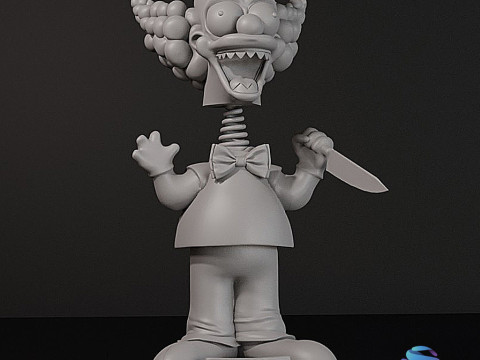 クラスティ ザ ピエロ ボブルヘッド人形 - ハロウィン エディション 3D プリント セット 交換可能なヘッド付き スプリン 3Dプリントモデル