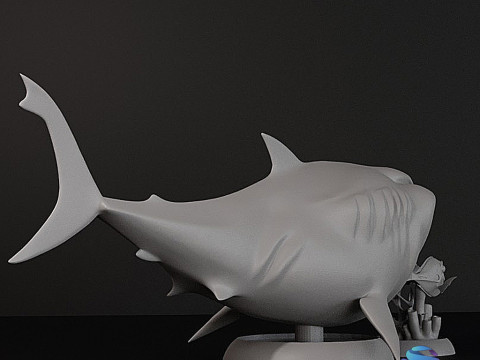 Ikan adalah Teman Bukan Makanan - Pra-Dukungan Bruce Marlin dan Dory Diorama STL Model Cetak 3D