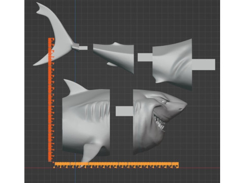 Ikan adalah Teman Bukan Makanan - Pra-Dukungan Bruce Marlin dan Dory Diorama STL Model Cetak 3D