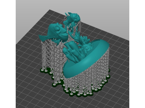 Ikan adalah Teman Bukan Makanan - Pra-Dukungan Bruce Marlin dan Dory Diorama STL Model Cetak 3D