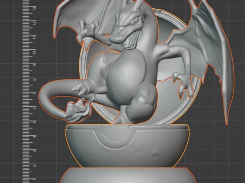 पोक बॉल से चरज़ार्ड का फटना - पूर्व-समर्थित 3D प्रिंट मॉडल