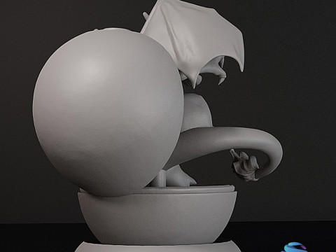 पोक बॉल से चरज़ार्ड का फटना - पूर्व-समर्थित 3D प्रिंट मॉडल