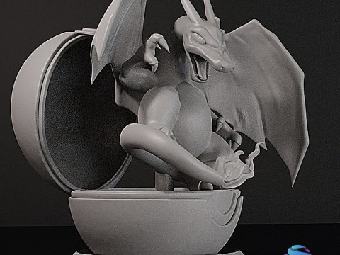 पोक बॉल से चरज़ार्ड का फटना - पूर्व-समर्थित 3D प्रिंट मॉडल